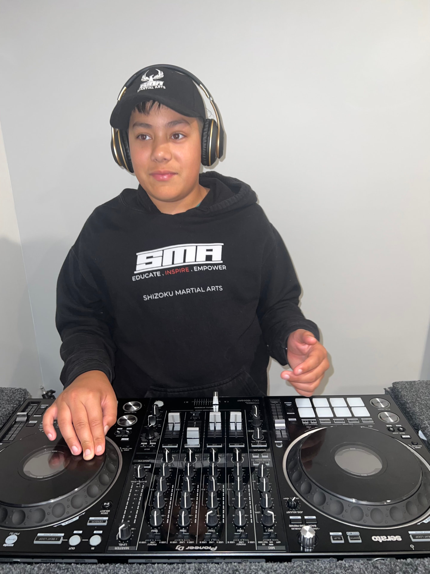 Thomas, young DJ with Motiv Entertainment in Christchurch, specialising in kids' parties, youth dances and school discos